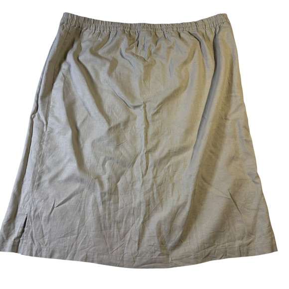 White Stag Dresses & Skirts - White Stag Plus Women 22/24 Linen Blend Midi Skirt Flax Beige Elastic Waist New
